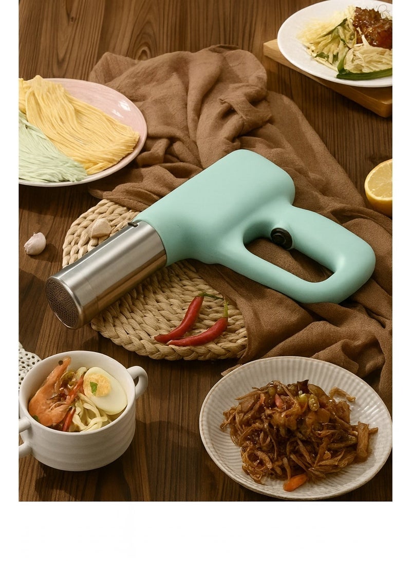 سيسلي آلة صنع المعكرونة الكهربائية اللاسلكية، مكبس نودلز يدوي قابل لإعادة الشحن من الفولاذ المقاوم للصدأ 304، 5 قوالب خلال 30 ثانية، مسدس معكرونة محمول - Image 4